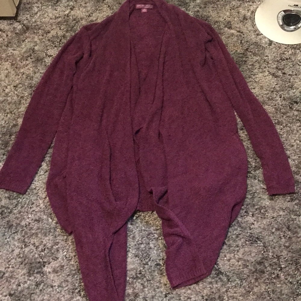 S/m barefoot dreams nylon cardigan maroon NWOT